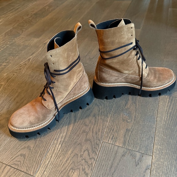 Freda Salvador Billie Platform Combat Boot in suede - Picture 4 of 10